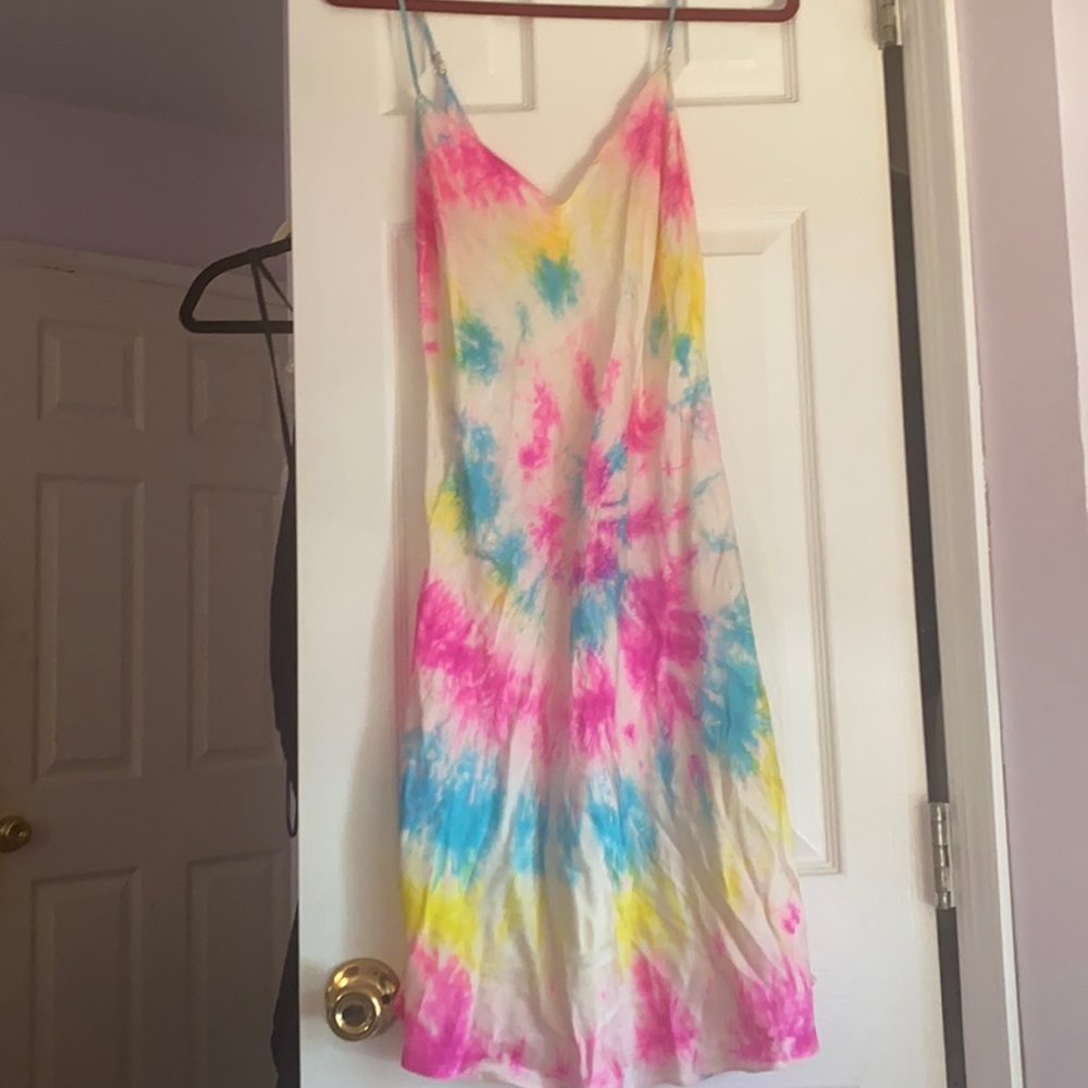 Lightly worn Dannijo silk tie dye dress